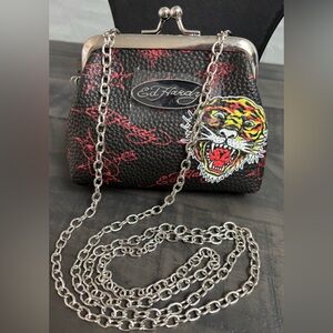 Ed Hardy Black and Red Crossbody Bag